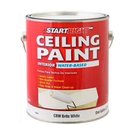 General Paint Start Right Ceiling Paint, Flat Finish, Brite White, Gallon - 734665 734665